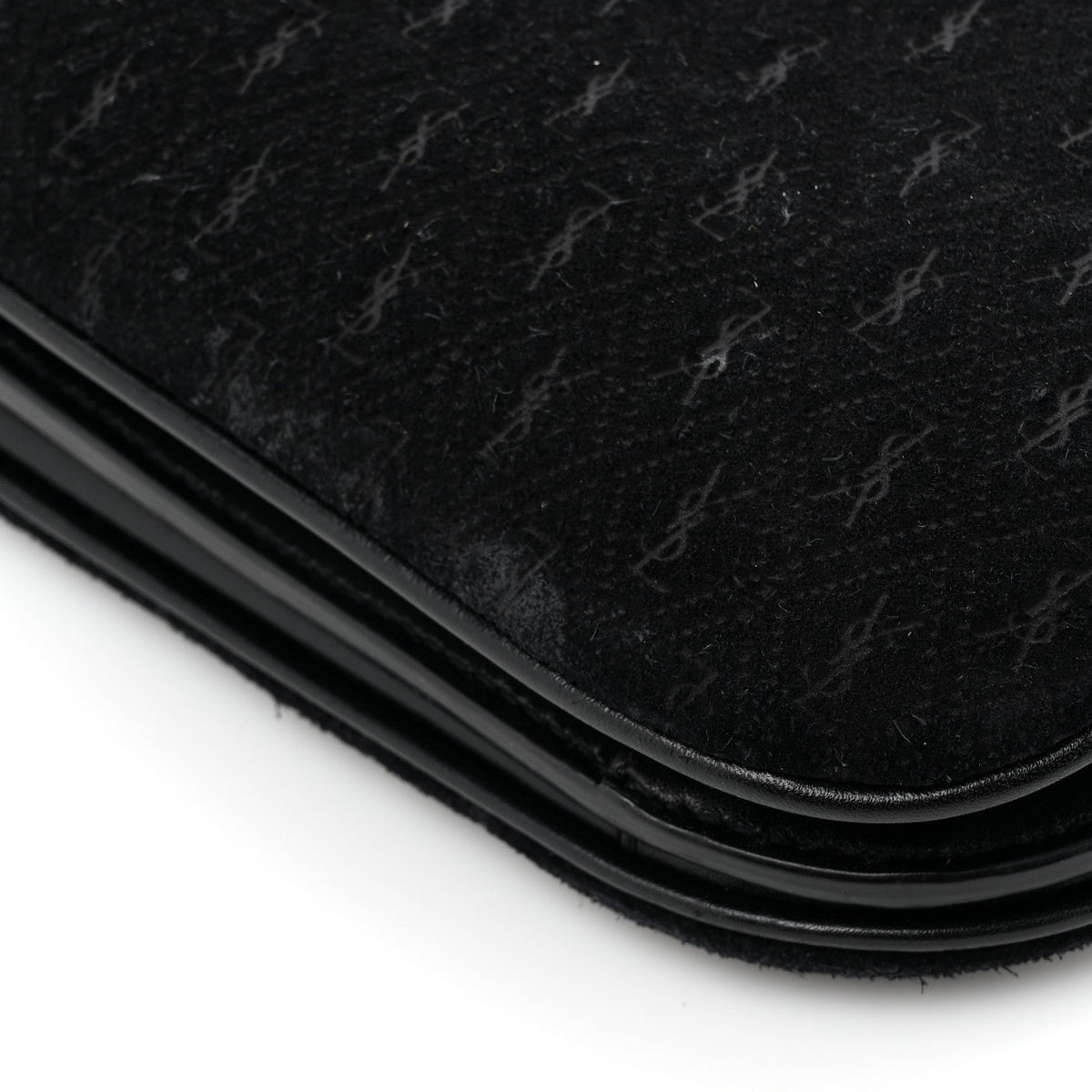 Suede All-Over Monogram Small Le Monogramme Satchel Black