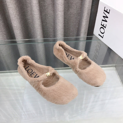 Loewe 2026 Ballet Flat Beịge in Wool 597431