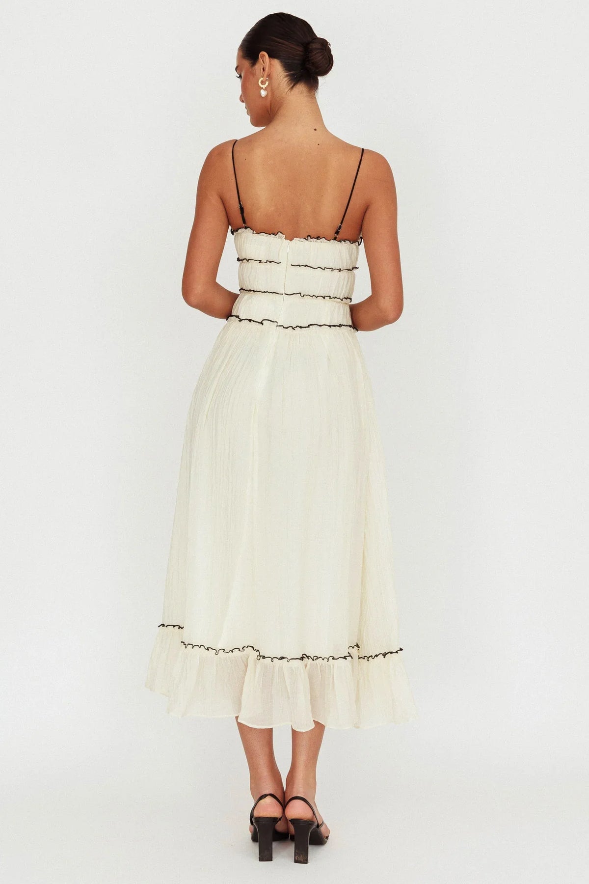 Maidens Tie Accent Maxi Dress Cream