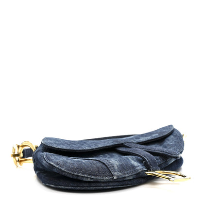 Denim Tie Dye Saddle Bag Blue