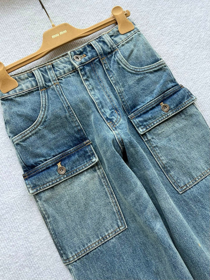 Miumiu 2026 Denim Jeans Blue Cotton 356328