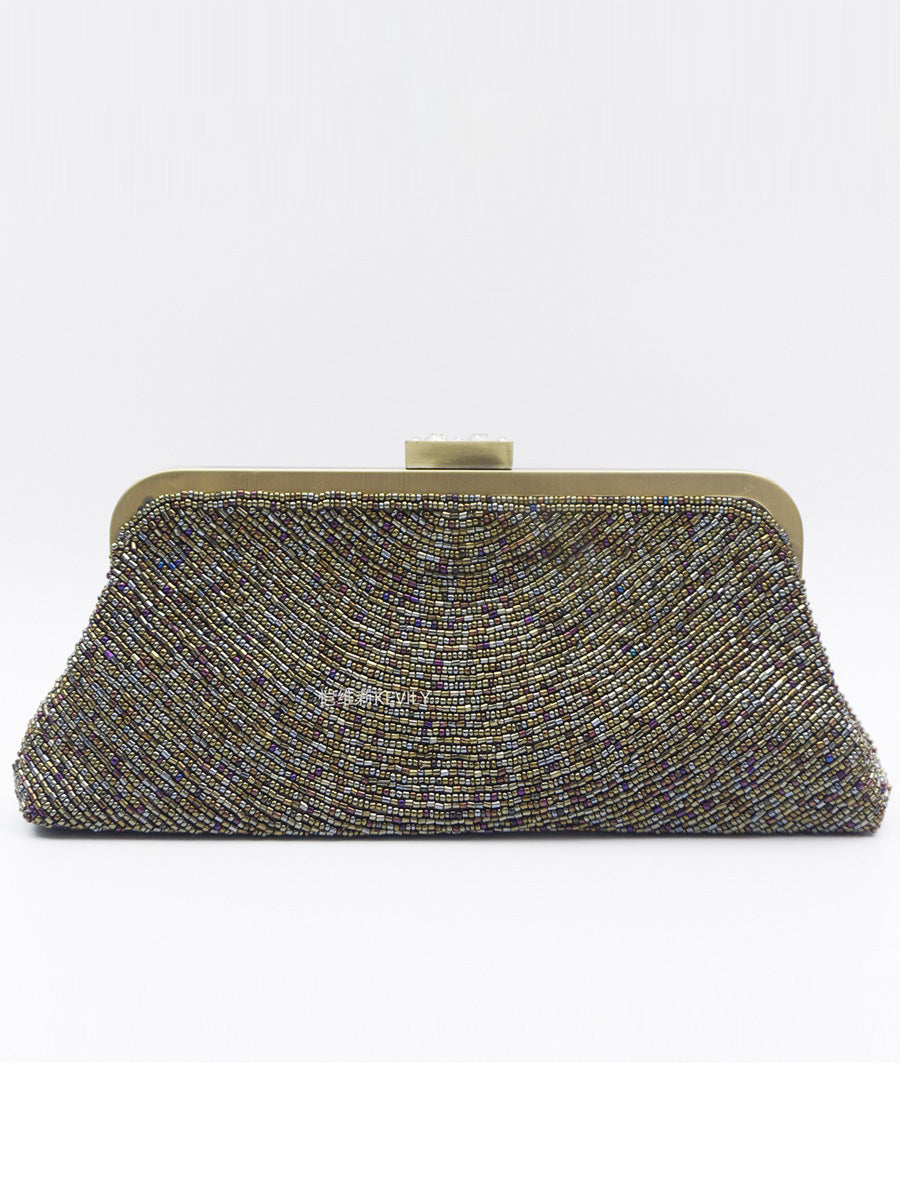Johanna Vintage Beaded Antique Bronze Evening Bag