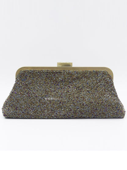 Johanna Vintage Beaded Antique Bronze Evening Bag