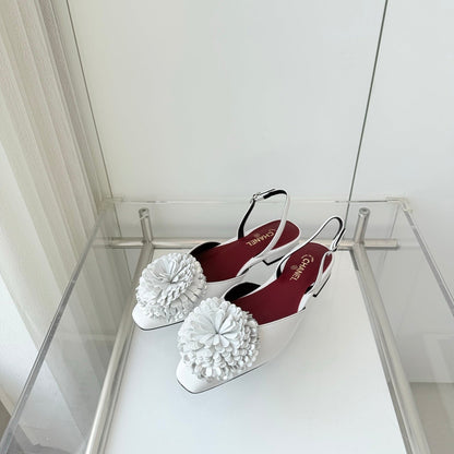 CC 26 Flower-shaped Sandal White Lambskin 597408