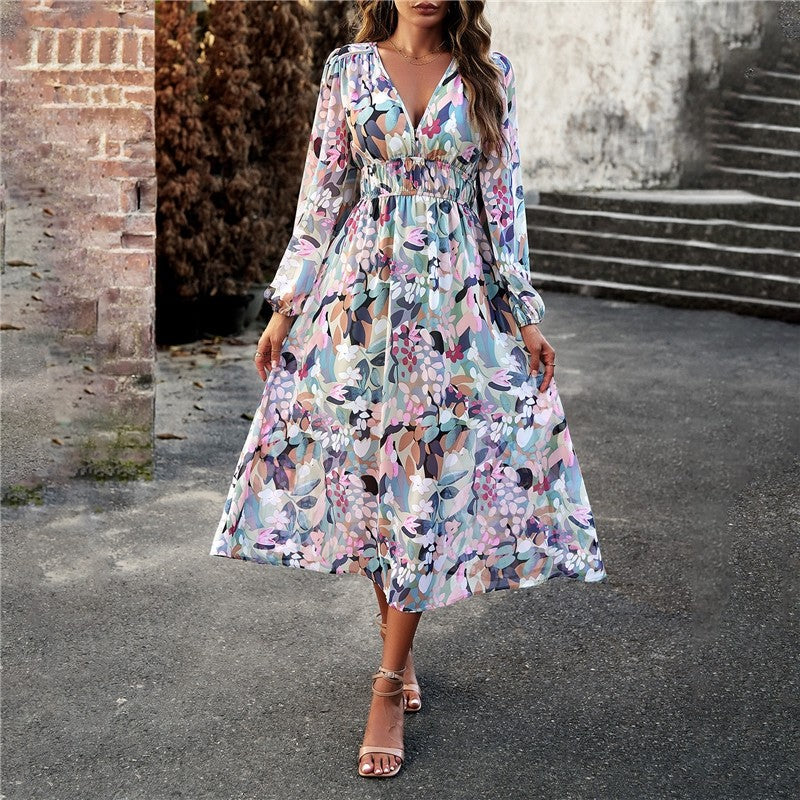 Bohemian Resort Casual Printed Long Skirt