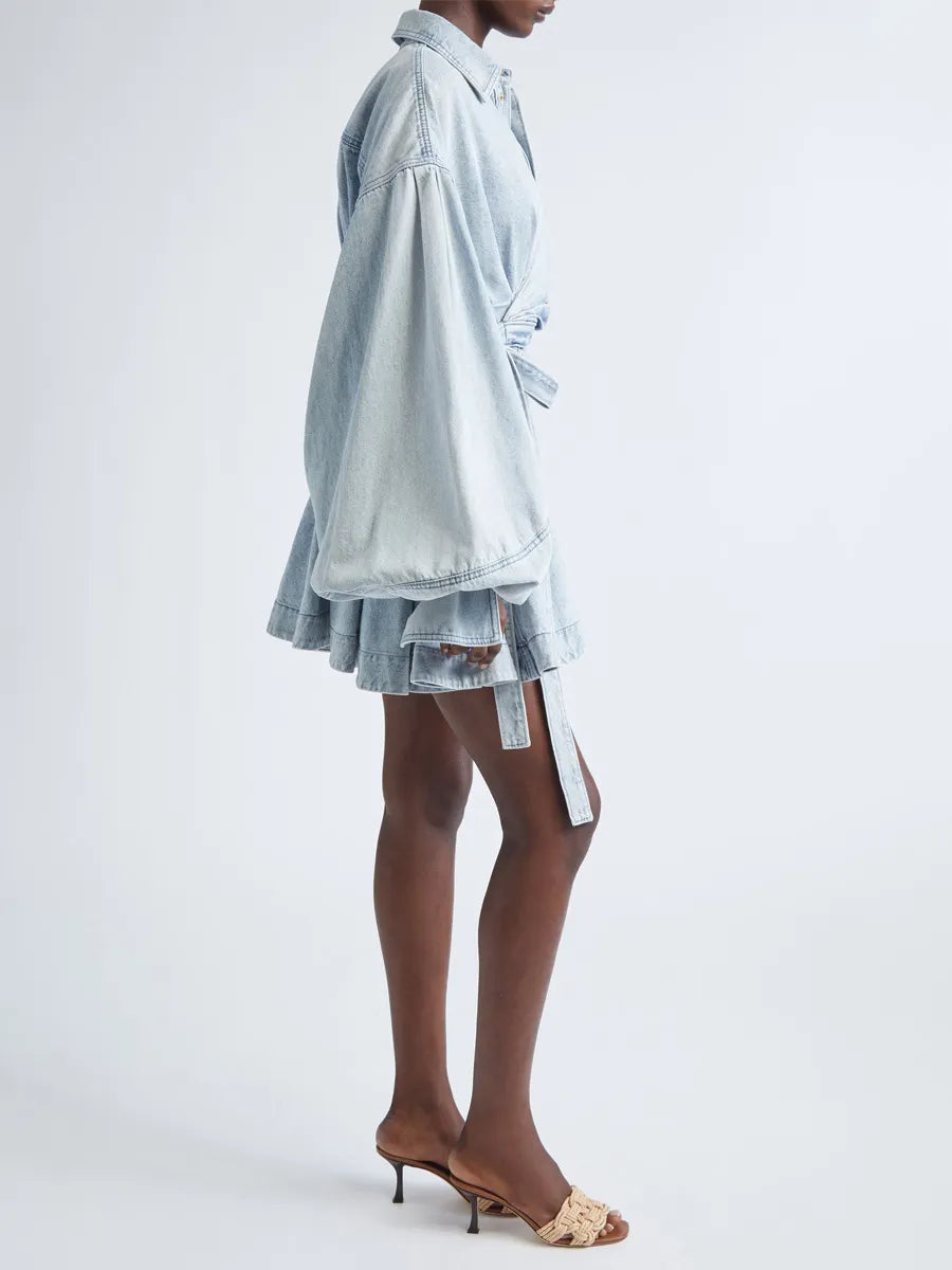 Aurora Denim Wrap Minidress