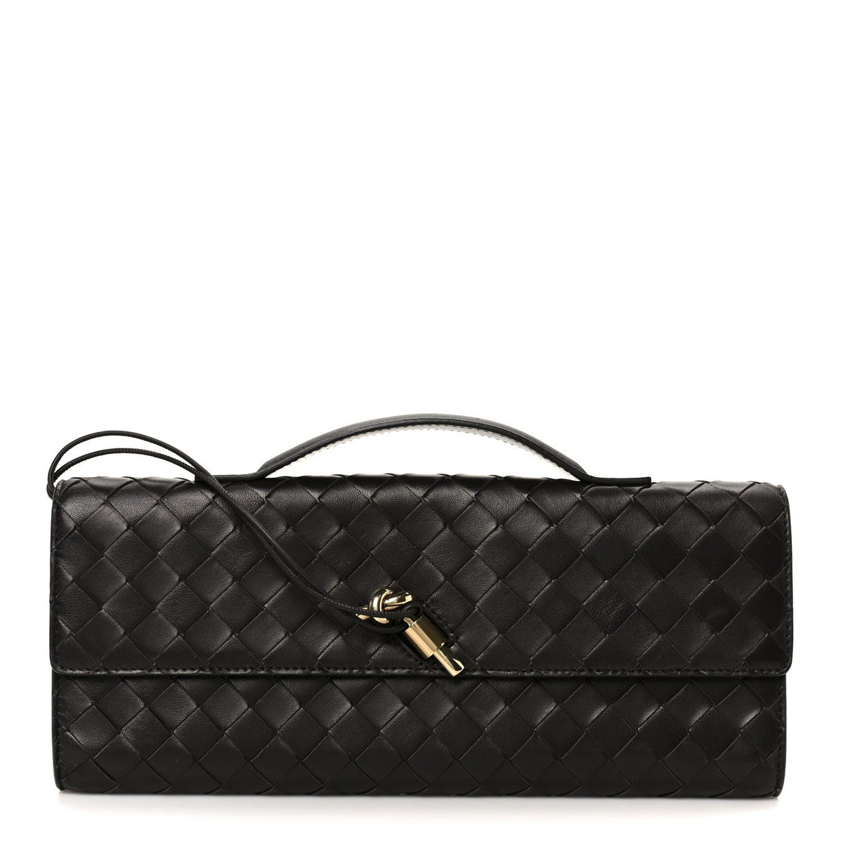 Nappa Intrecciato Long Andiamo Top Handle Clutch Fondant