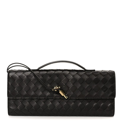 Nappa Intrecciato Long Andiamo Top Handle Clutch Fondant