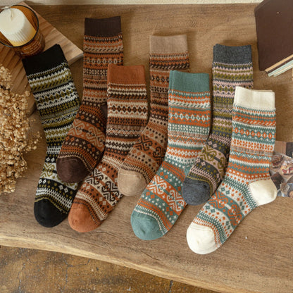 Rufia - Geometric Pattern Autumn Winter Socks
