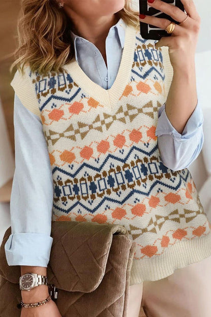V Neck Knit Sweater Vest Plus Size Tank Top