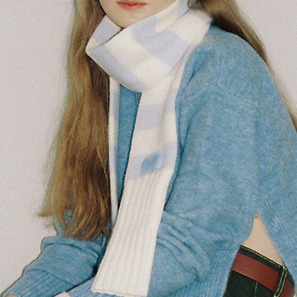 Cute Warm Striped Knit Winter Scarf