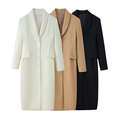 Wool Trench Coat With Belted Waist