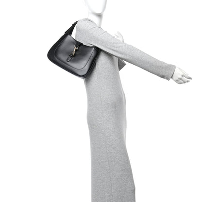 Calfskin Small Jackie Shoulder Bag Black