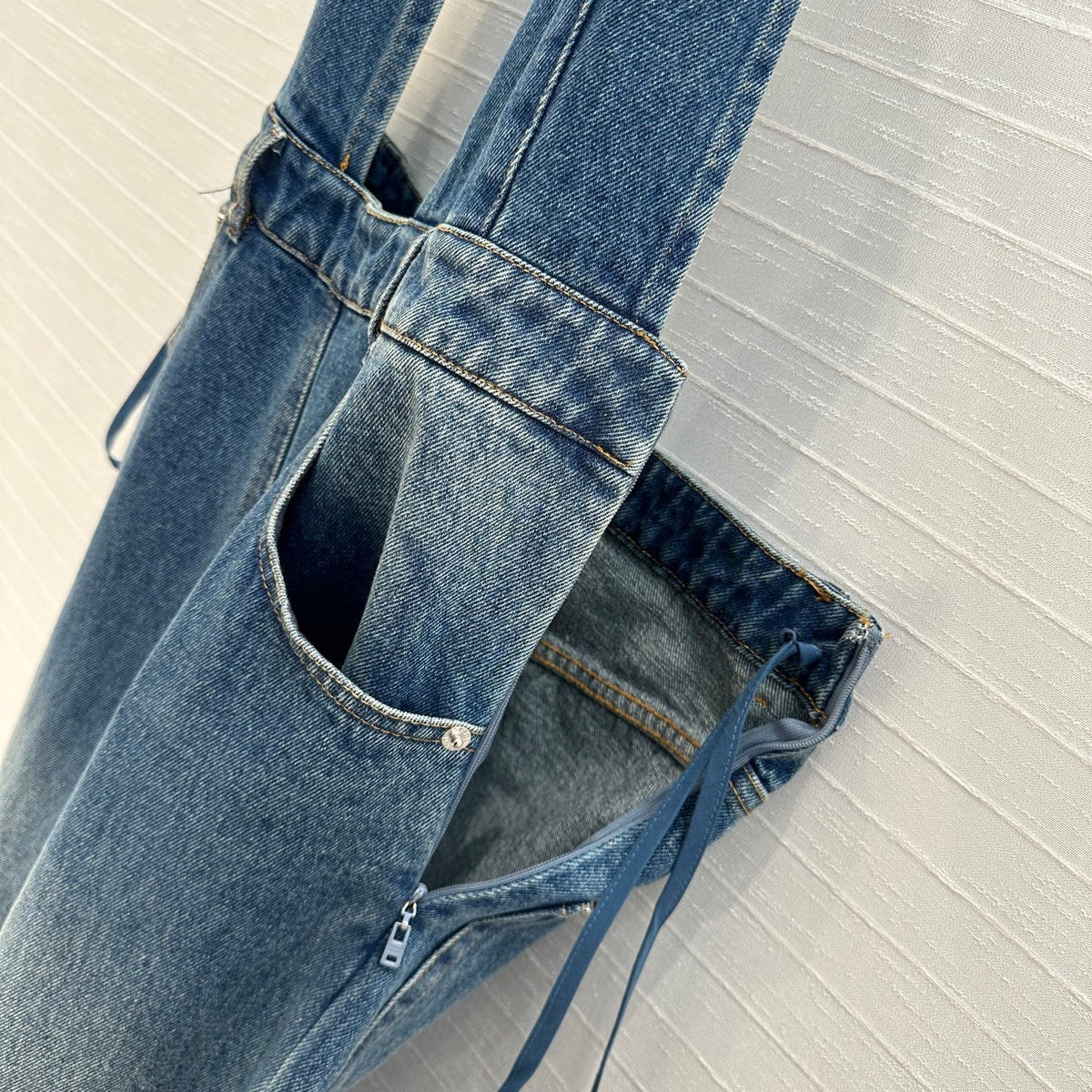 Prada 25 Halter Ntube Top Suspender Jumpsuit Blue Cotton