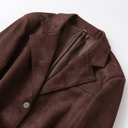 Fashion Suede Texture Jacket Coat
