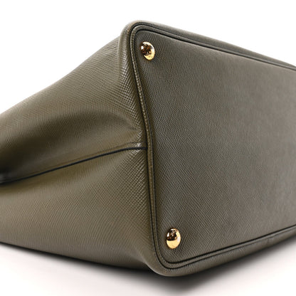 Saffiano Cuir Large Double Bag Militaire
