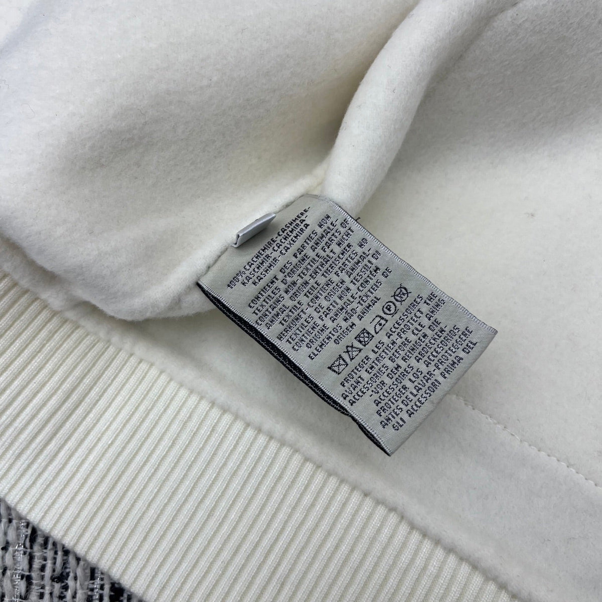 HM Stand-Up Collar Double-Faced Cashmere White Vest