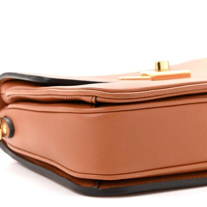 Grained Calfskin Lockme Oxford Cognac