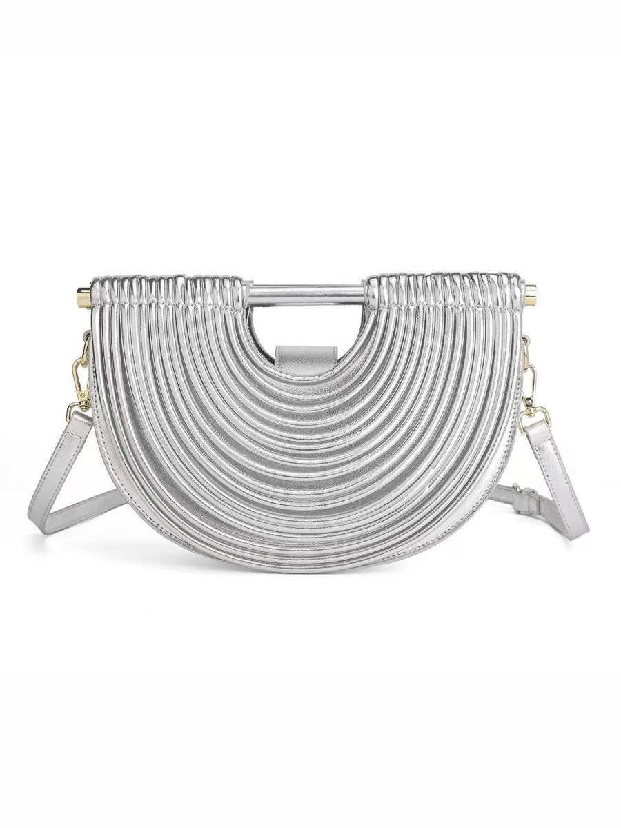 Raquel Semicircular Woven Bamboo Bag