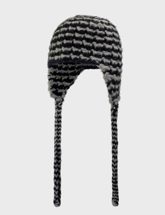 Winter Handmade Crochet Ear Flap Tassel Knit Hat