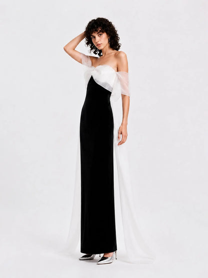 Rafaela Elegant Bow Strapless Maxi Dress