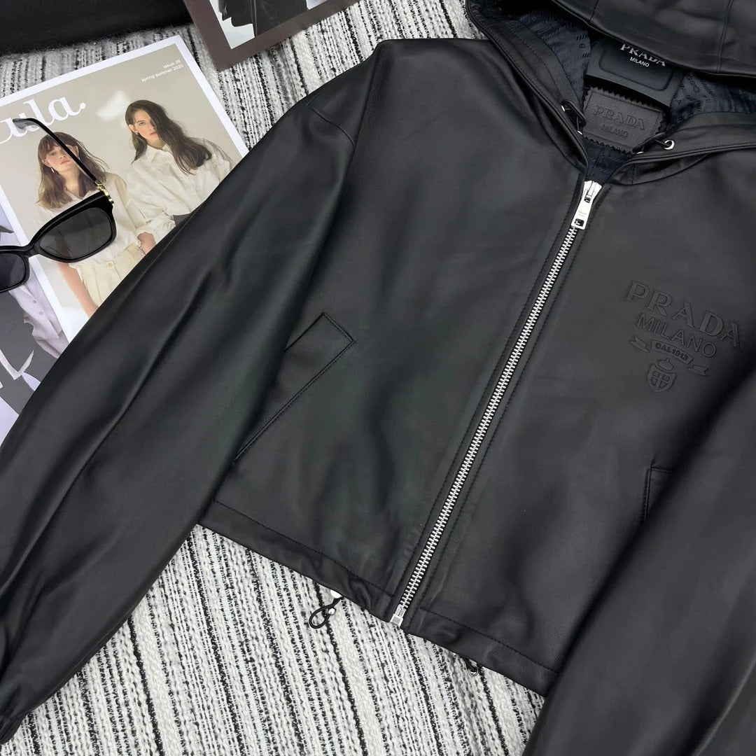 PRADA 25S SHEARLING HOODED JACKET 336