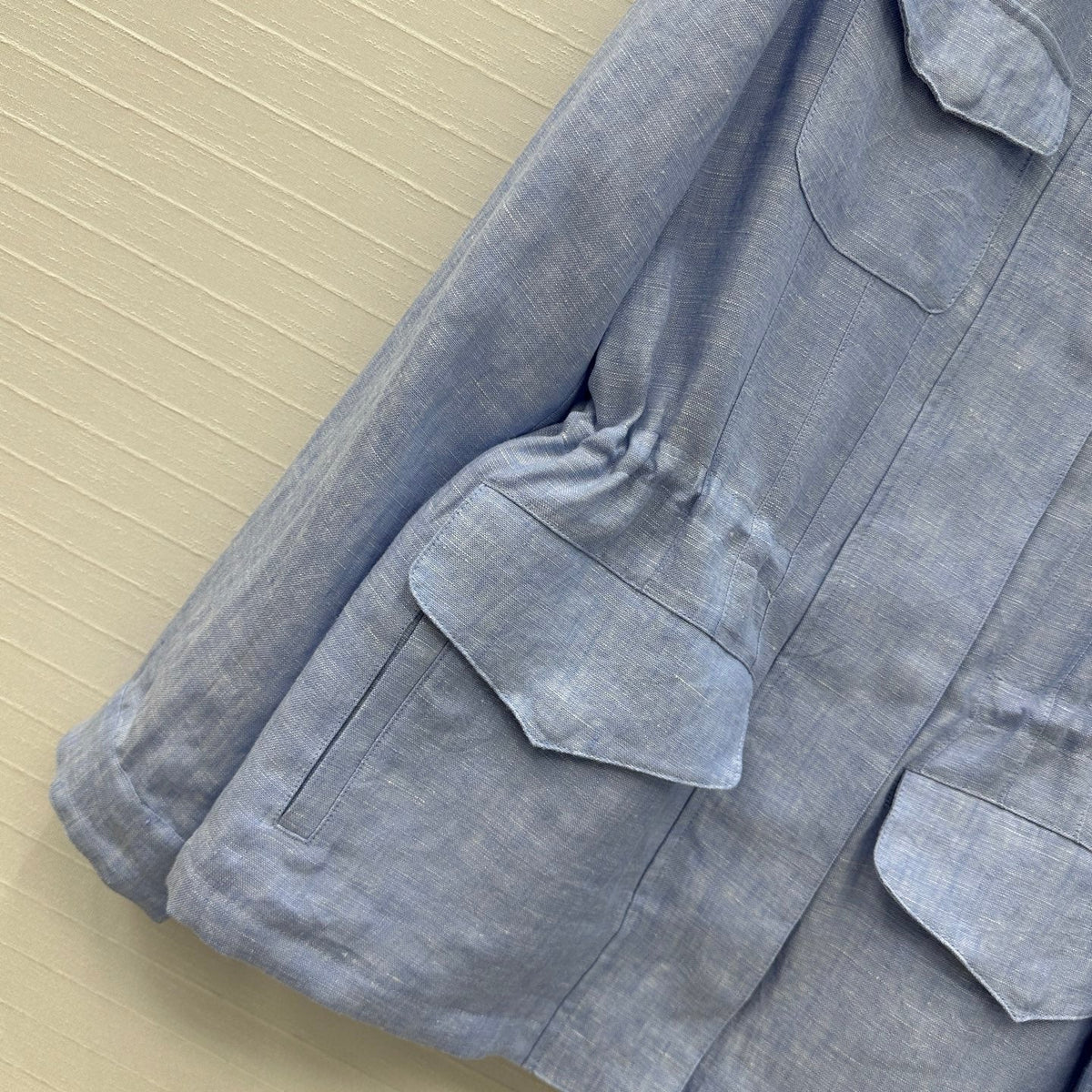 LP 25 Stand-up Collar Jacket Blue Linen 272165