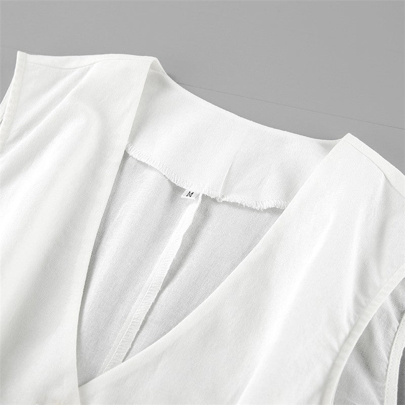 Solid Color Suit Vest Shorts Two-Piece Set