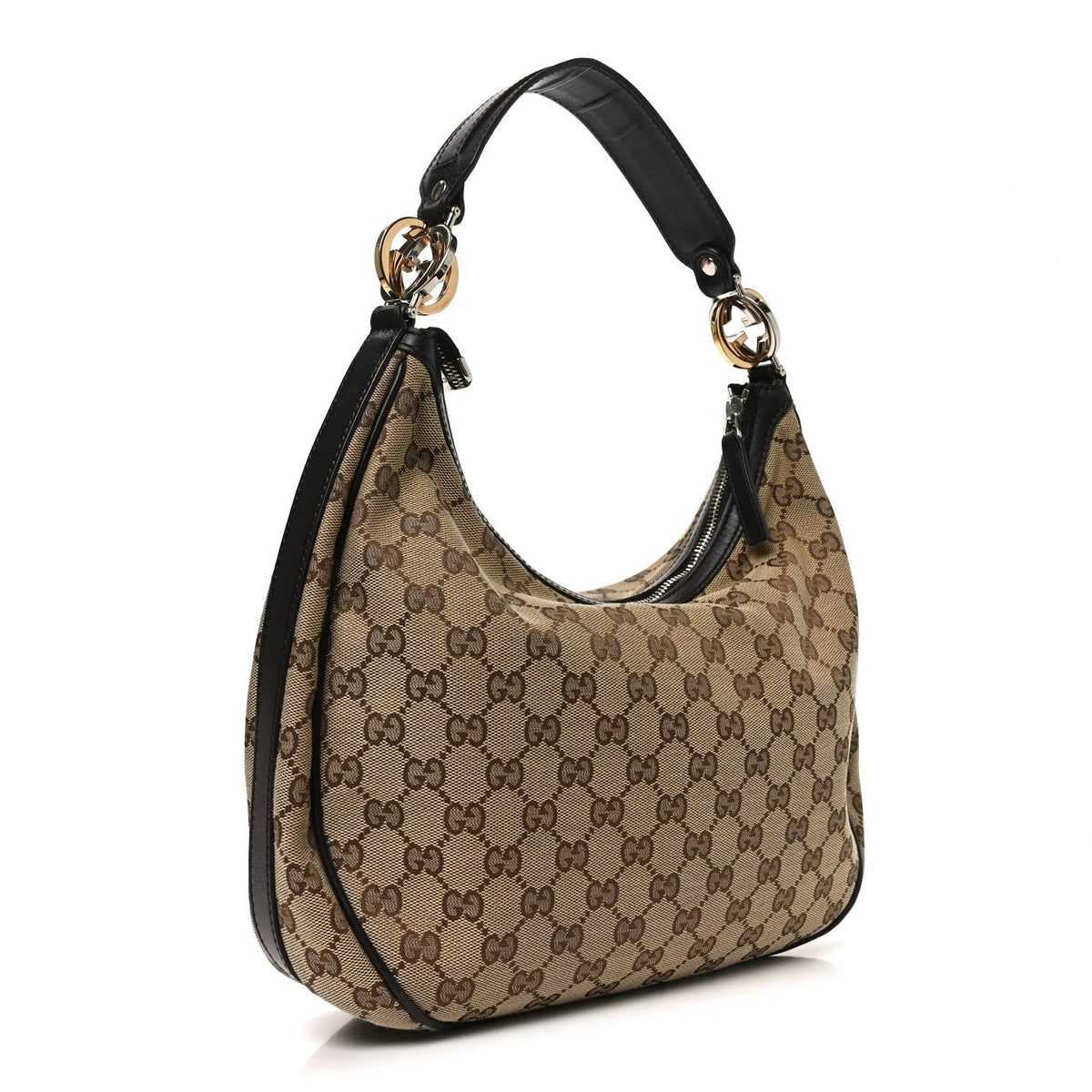 Monogram Medium GG Twins Hobo Dark Brown