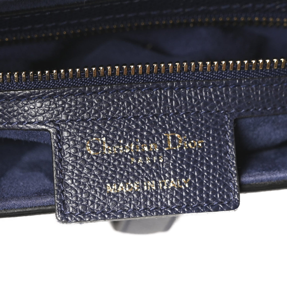 Grained Calfskin Saddle Bag Navy