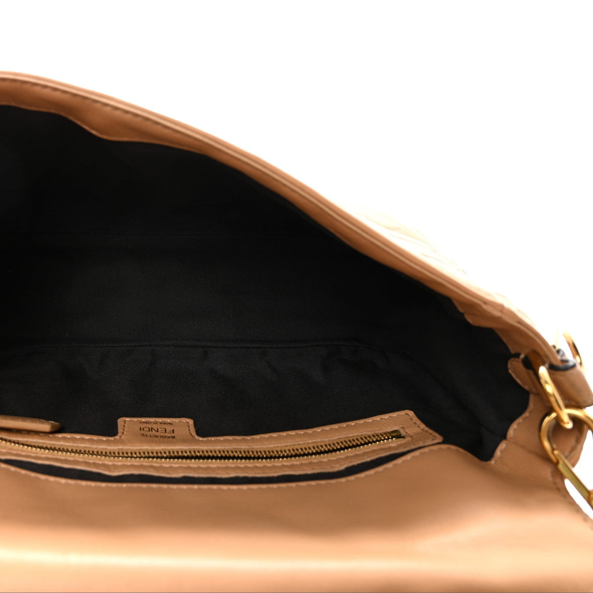 Nappa FF 1974 Embossed Baguette Miele Scuro