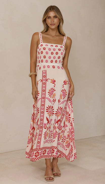 Michaela Maxi Dress - Pink Floral