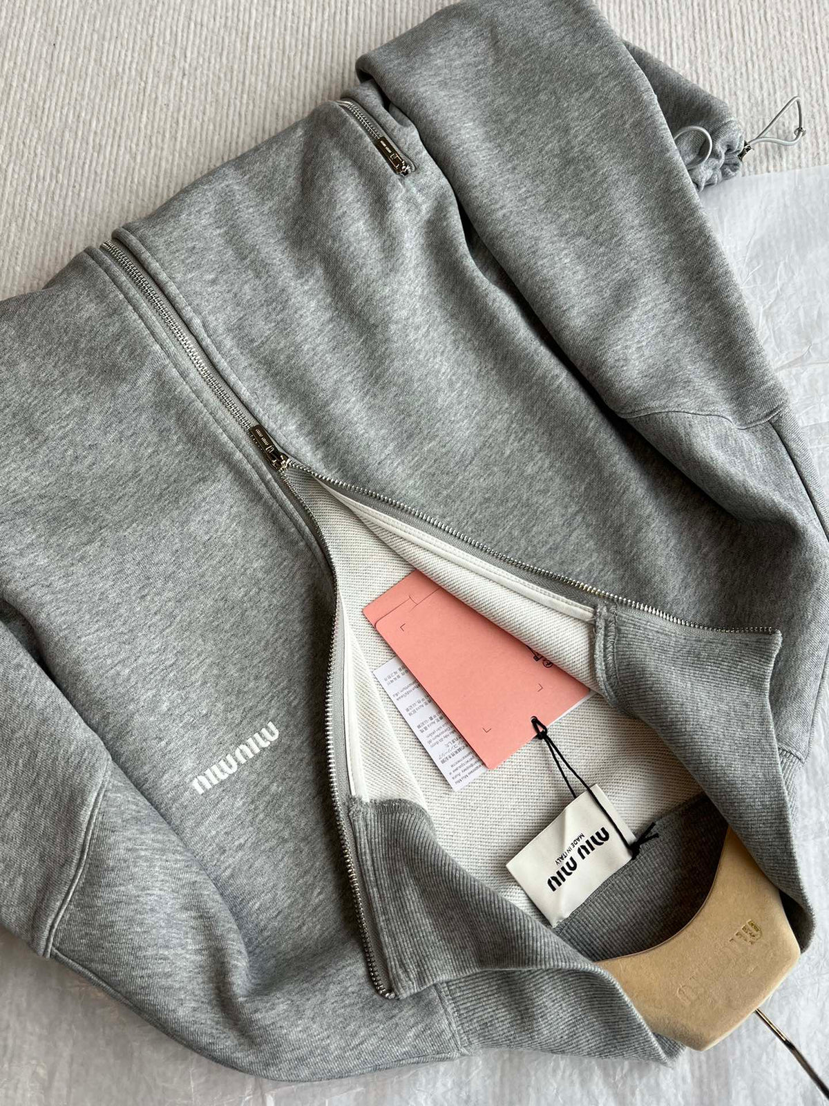 Miu Miu 25 Jacket Grey Wool Mix Cotton