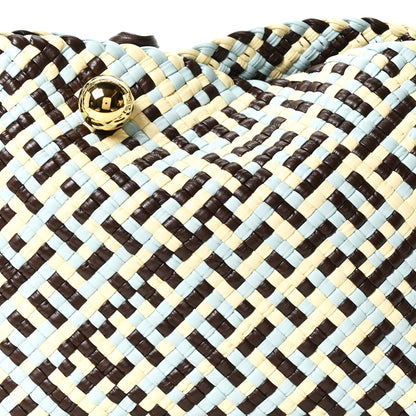 Calfskin Intreccio Tricolor Tosca Shoulder Bag Bitter Chocolate Zest Washed Topazio