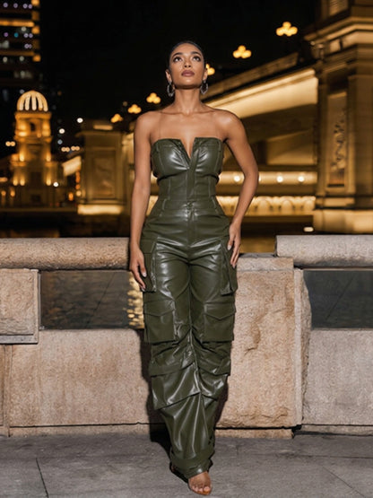 Mabel Faux Leather Jumpsuit