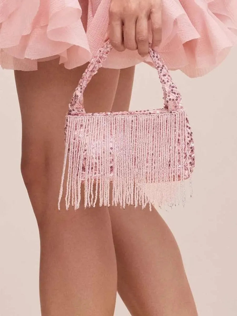 Elianna Sequined Fringe Handbag