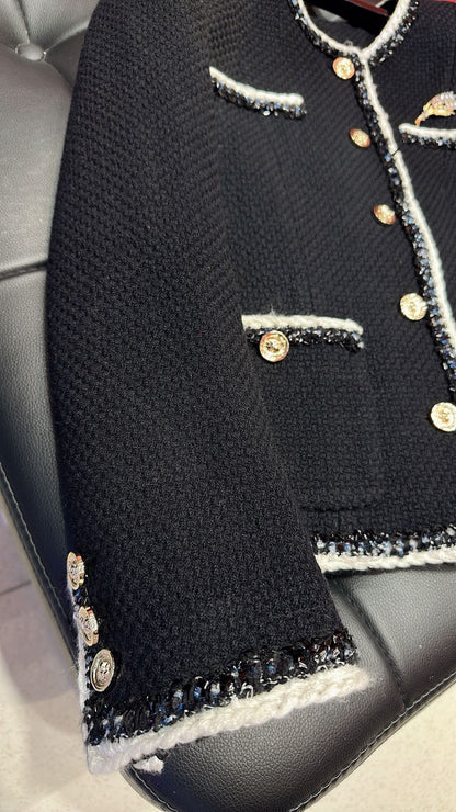 CC 25SS Classic Fragrance Style Jacket Black Wool