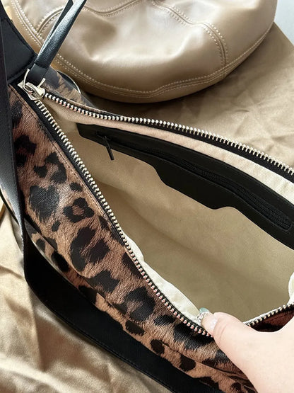 Avery Leopard-Print Crescent Crossbody Bag