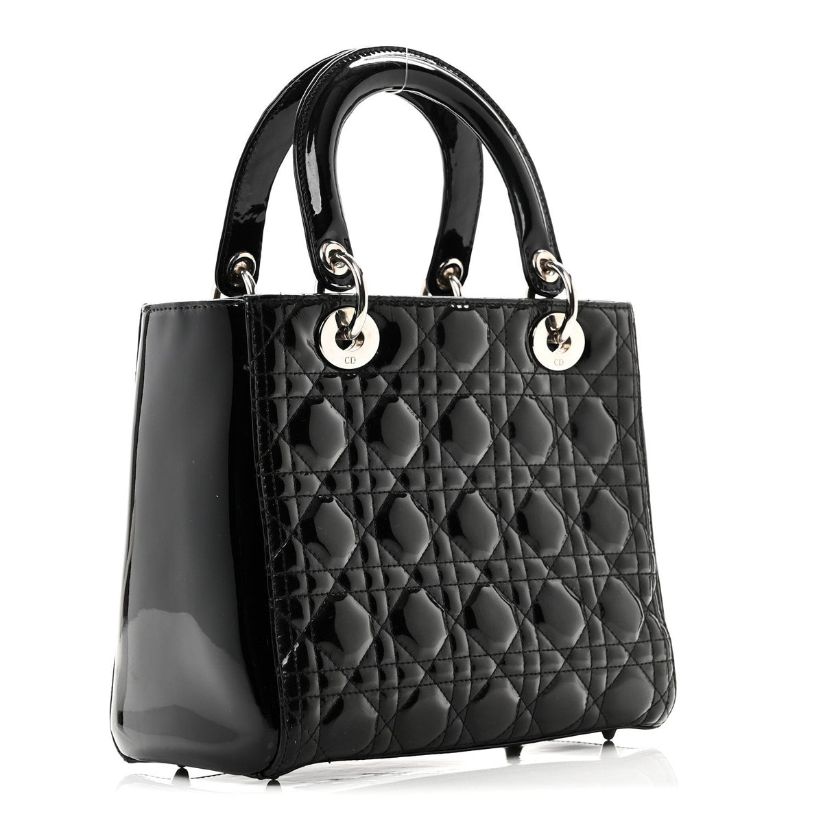 Patent Cannage Medium Lady Dior Black