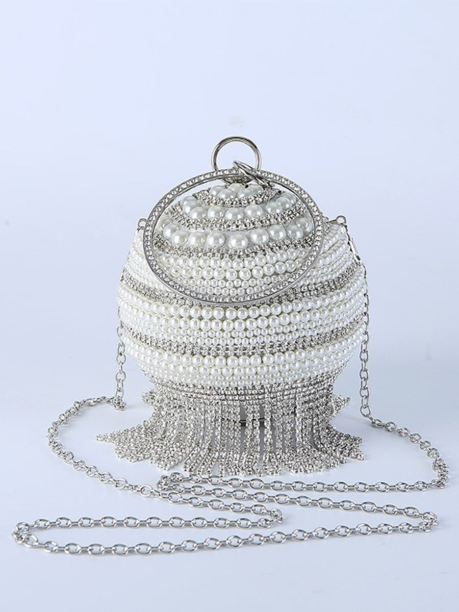 Giselle Small Pearl Tassel Ball Bag