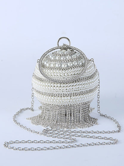 Giselle Small Pearl Tassel Ball Bag