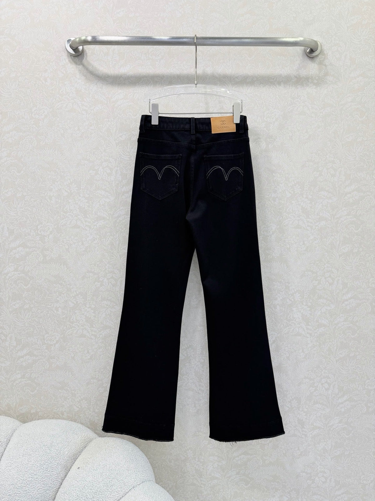 CC 26s Frayed Straight Leg Jeans Black Cotton 352015