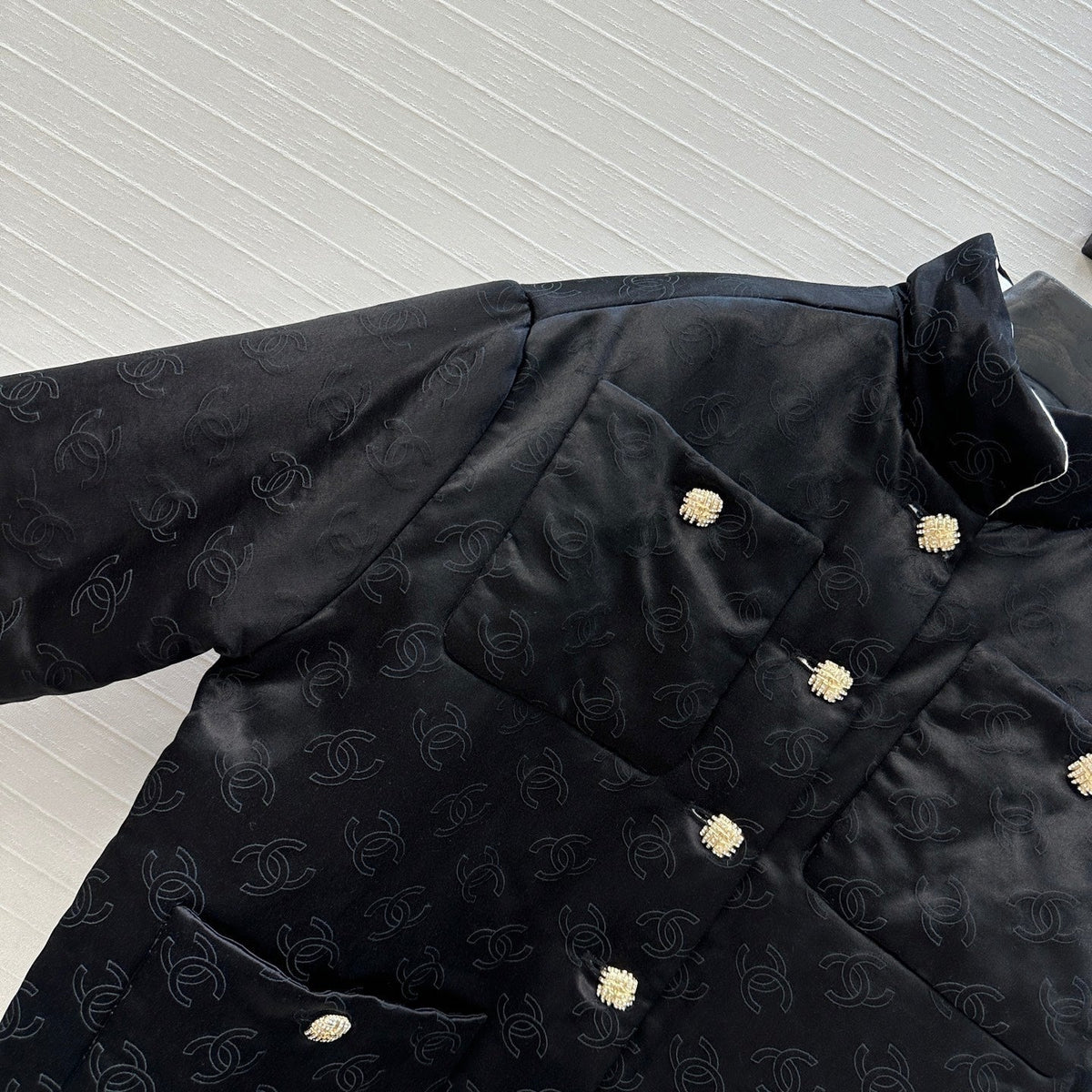 CC 25 H-shaped Jacket Black Cotton Silk