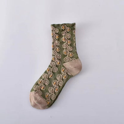 Rufia - Floral Knit Socks - Vintage &amp; Stretchy