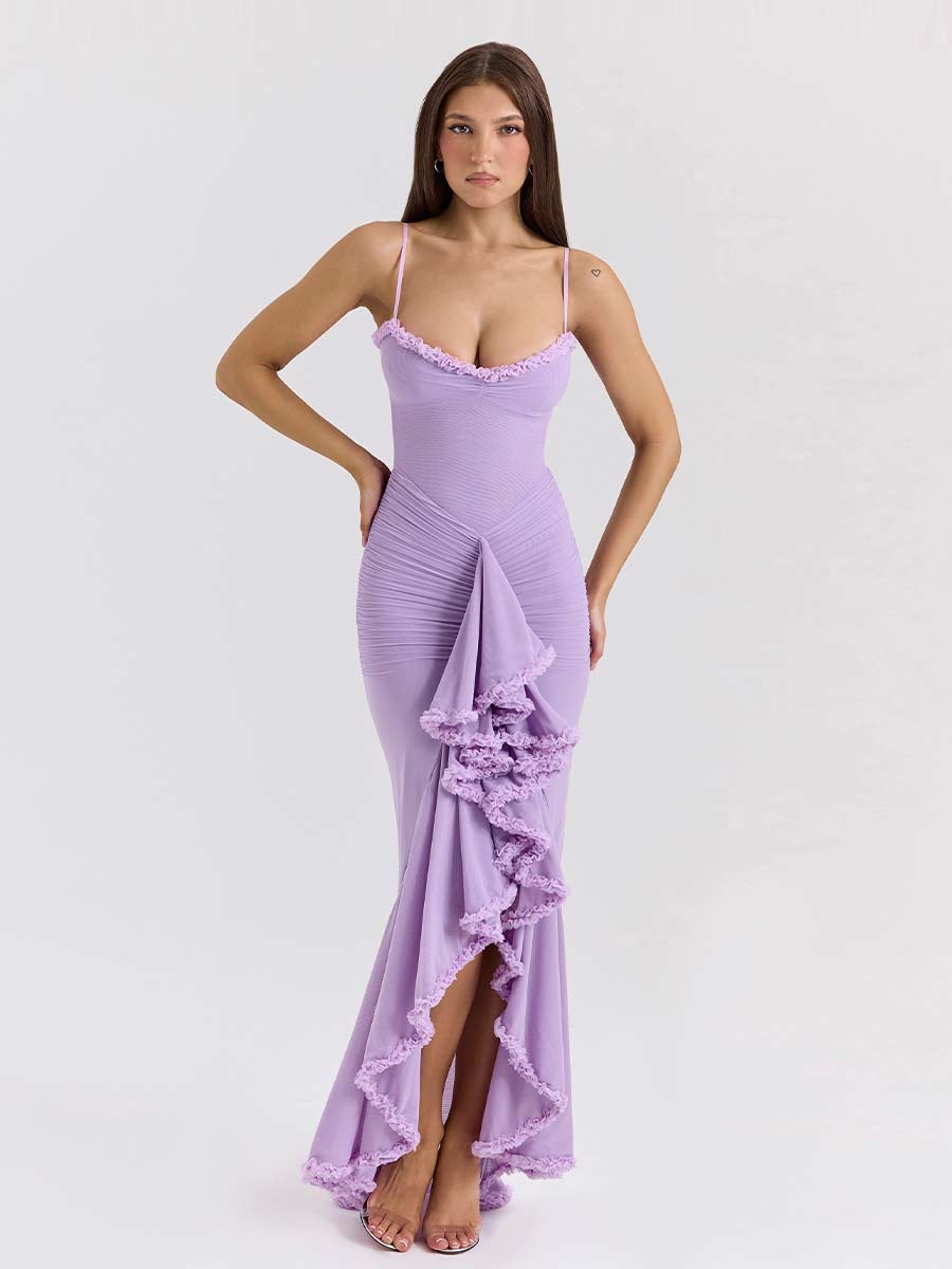 Elisa Ruffle Edge Camisole Maxi Dress