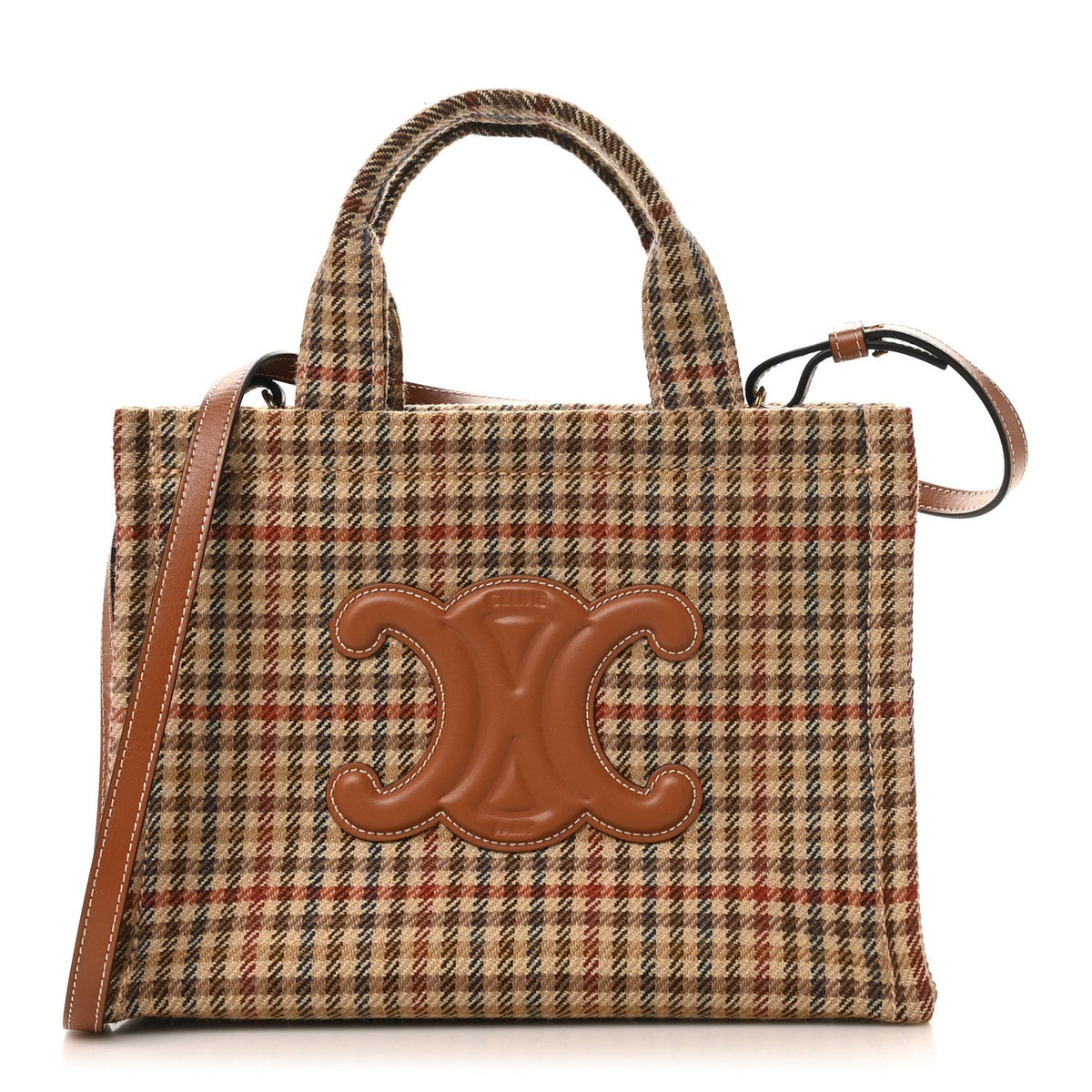 Tweed Calfskin Triomphe Small Multicolor