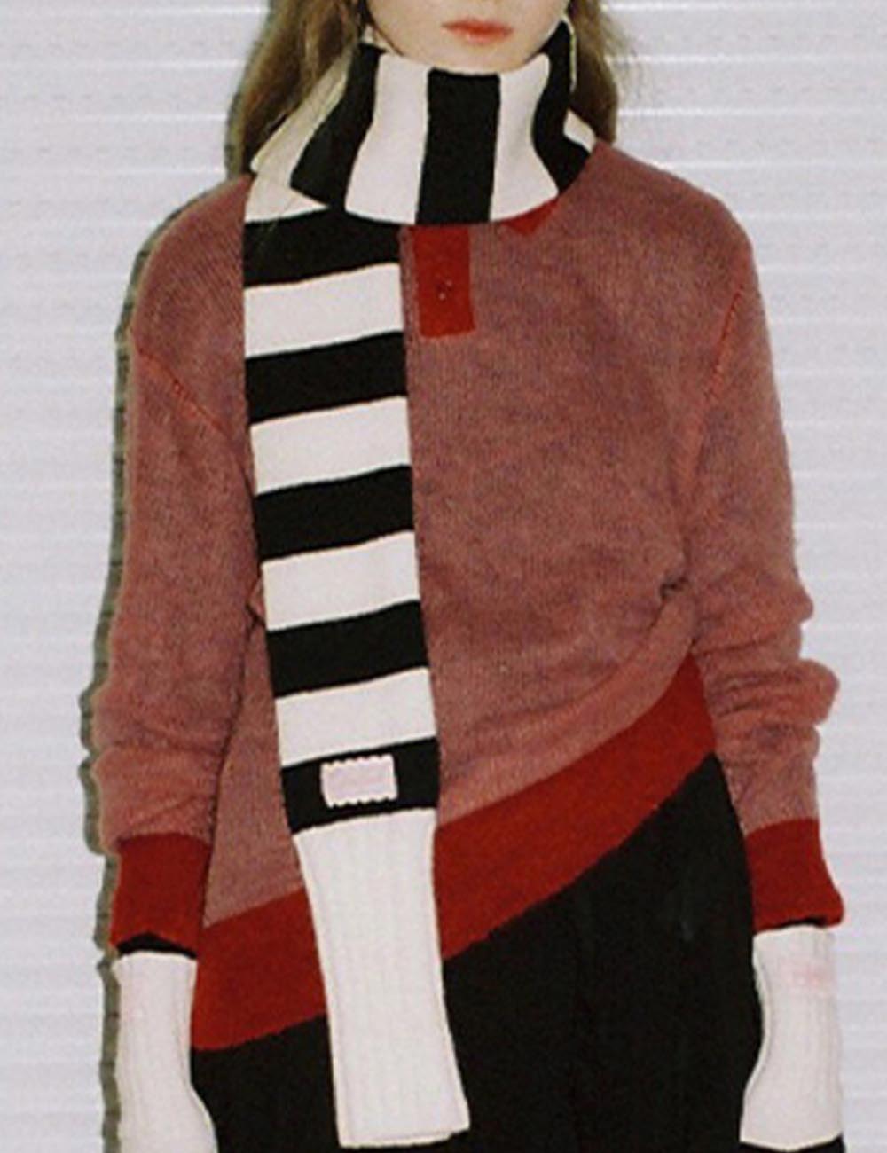 Cute Warm Striped Knit Winter Scarf
