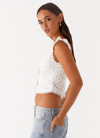 Danna Top - White Floral