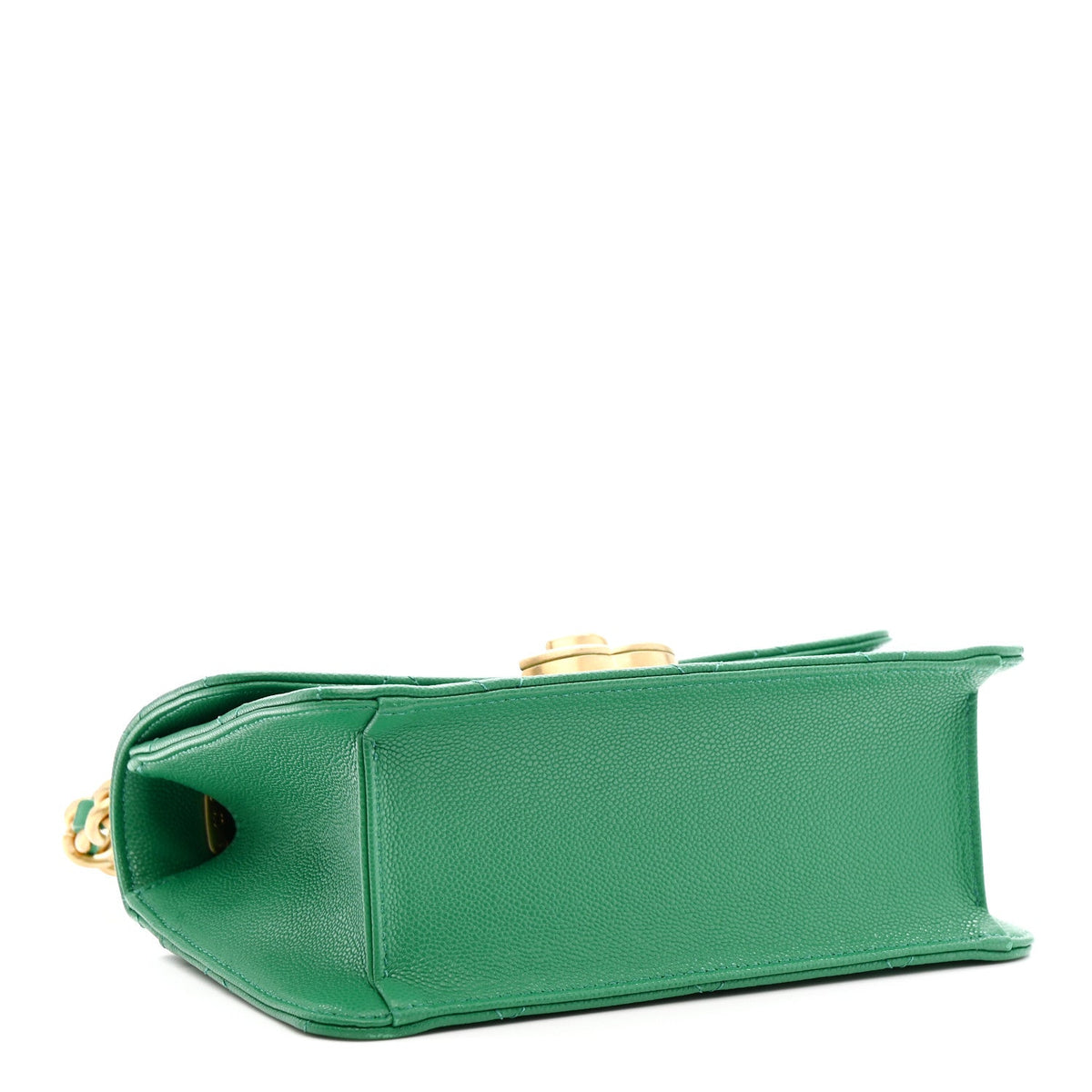 Caviar Quilted Mini CC Flap Green