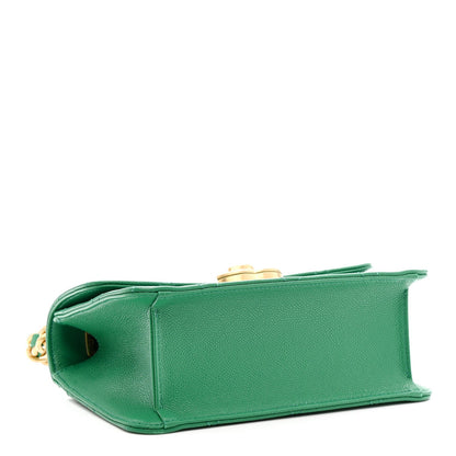 Caviar Quilted Mini CC Flap Green